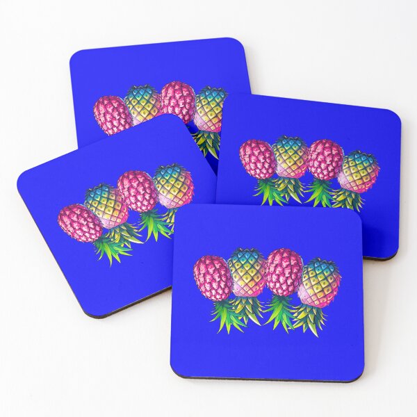 Item preview, Vibrant Pineapple Foursome FMFM | Electric Blue designed and sold by JLEmporium.