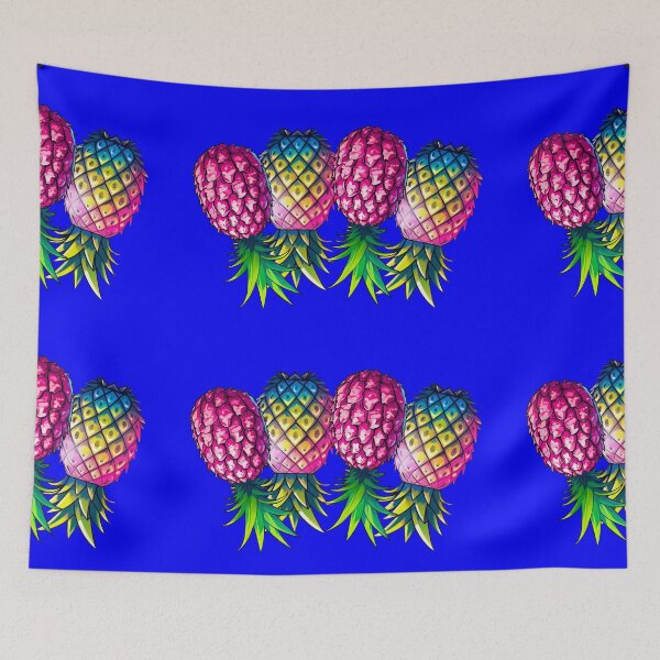 Item preview, Vibrant Pineapple Foursome FMFM | Electric Blue designed and sold by JLEmporium.