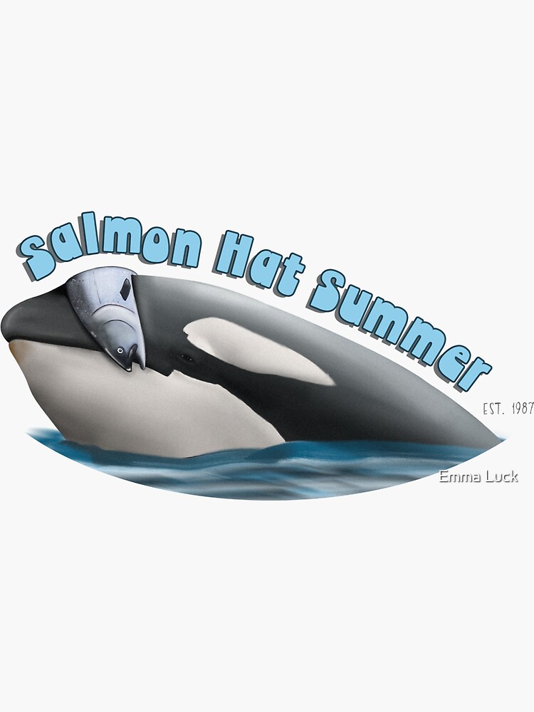 Killer Whale Salmon Hat Sticker for Sale by n-naturalist Redbubble