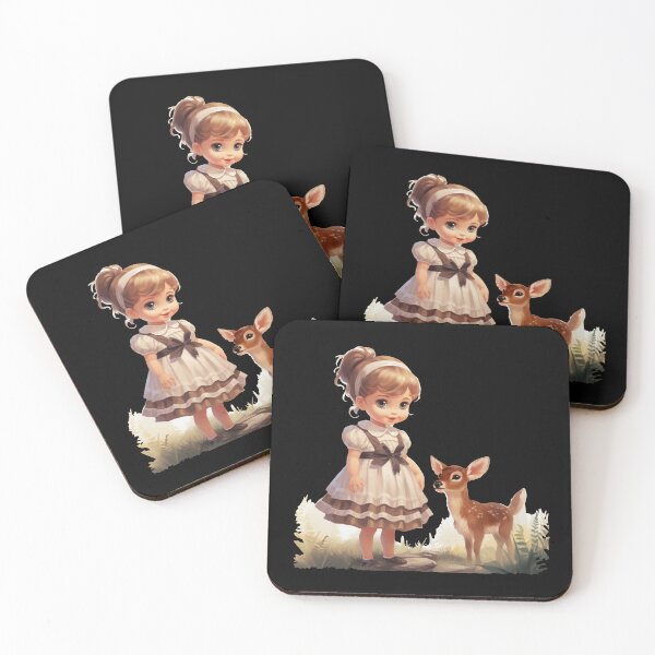 Item preview, Little girl with fawn, gift farmer, farmer's child designed and sold by Andrea-Design.