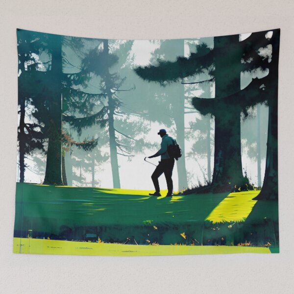 Item preview, Forest Search: Golfer in the Woods designed and sold by GrizzlyCollective.