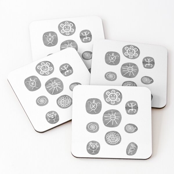Item preview, Taino Symbols Grey Rocks Puerto Rico Coqui Carey Suns Water Snail Bird designed and sold by byDarling.
