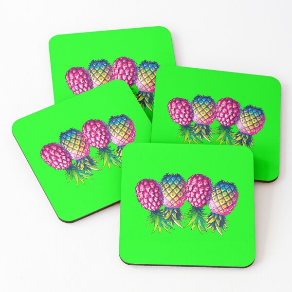 Item preview, Vibrant Pineapple Foursome FMFM | Neon Green designed and sold by JLEmporium.
