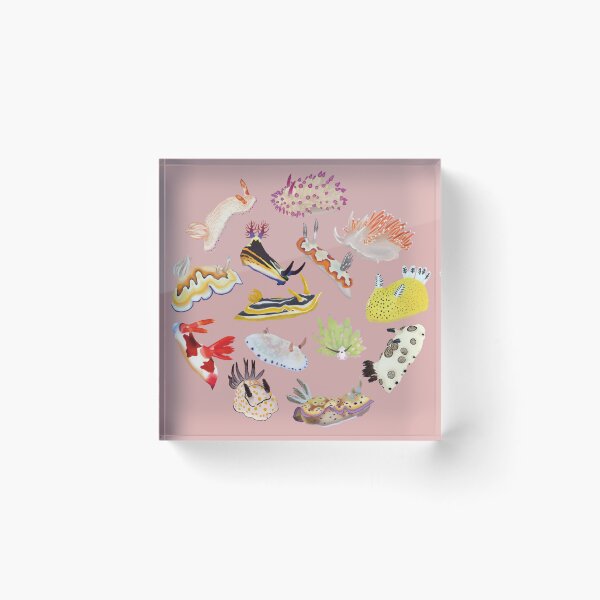 Item preview, Nudibranch round pattern - sea slug - pink designed and sold by Poulpimousse.
