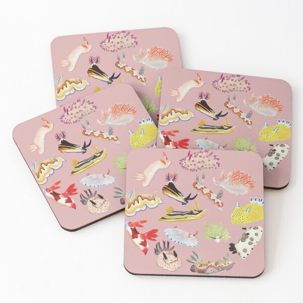 Item preview, Nudibranch round pattern - sea slug - pink designed and sold by Poulpimousse.