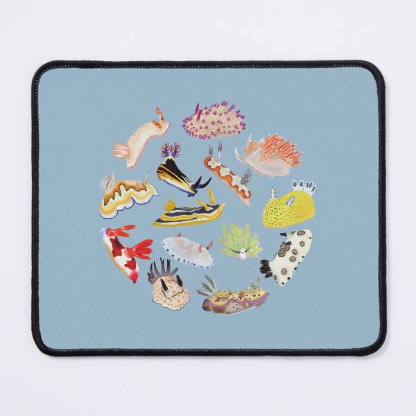 Item preview, Nudibranch round pattern - sea slug - blue designed and sold by Poulpimousse.