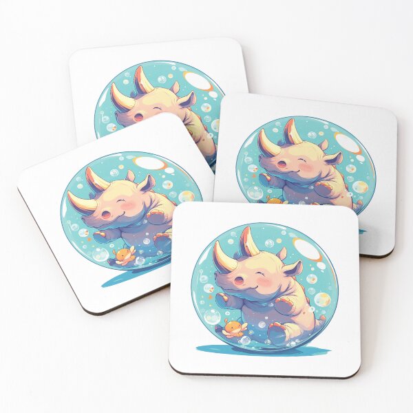 Item preview, Rhino // Cute Rhino art // Rhinos // children // Bubbles // Baby Rhino designed and sold by SMARTKIT  DESIGNAGENCY.