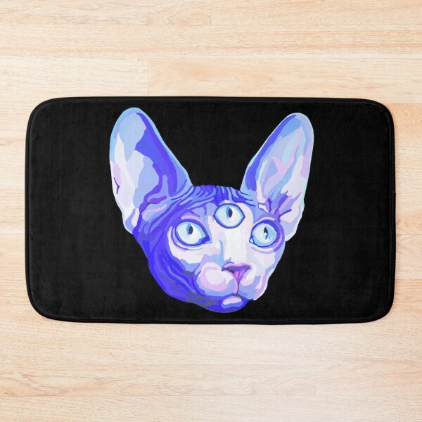 Item preview, Three Eyed Blue Sphynx Cat Head designed and sold by Deborah Camp.