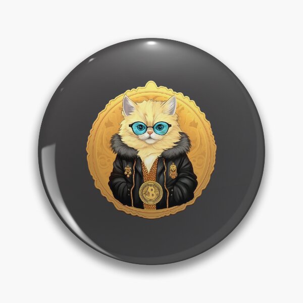 Item preview, Bitcoin Cat - Golden Crypto Sticker designed and sold by Aziradesign.