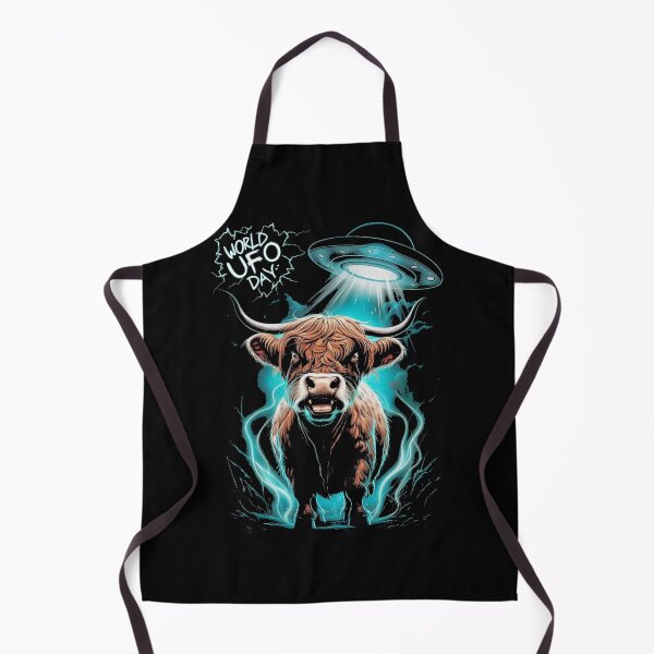 Item preview, WORLD UFO DAY - HIGHLAND COW ABDUCTION designed and sold by justyna-s28.