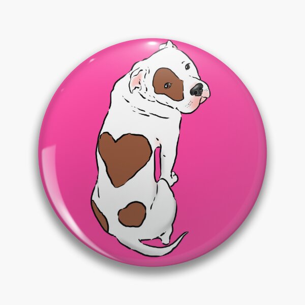 Item preview, Cute Pit Bull with Heart Spot-Brown and White designed and sold by Furkid Studio.
