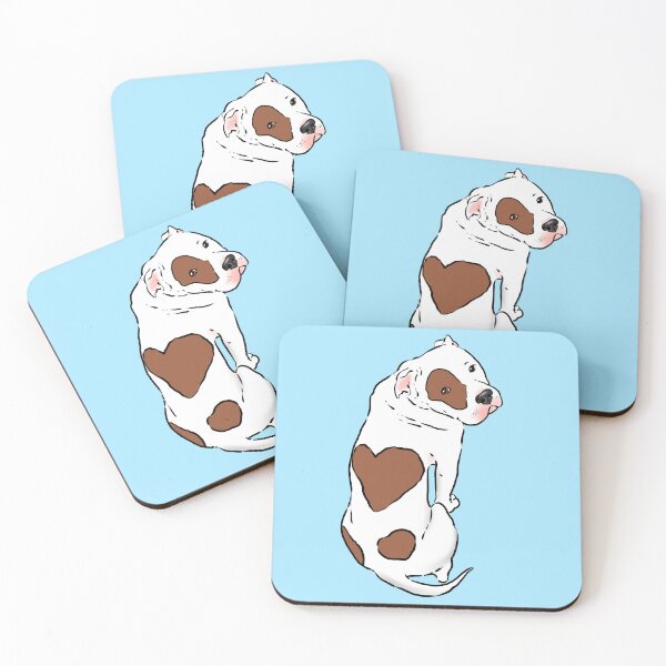 Item preview, Cute Pit Bull with Heart Spot-Brown and White designed and sold by Furkid Studio.