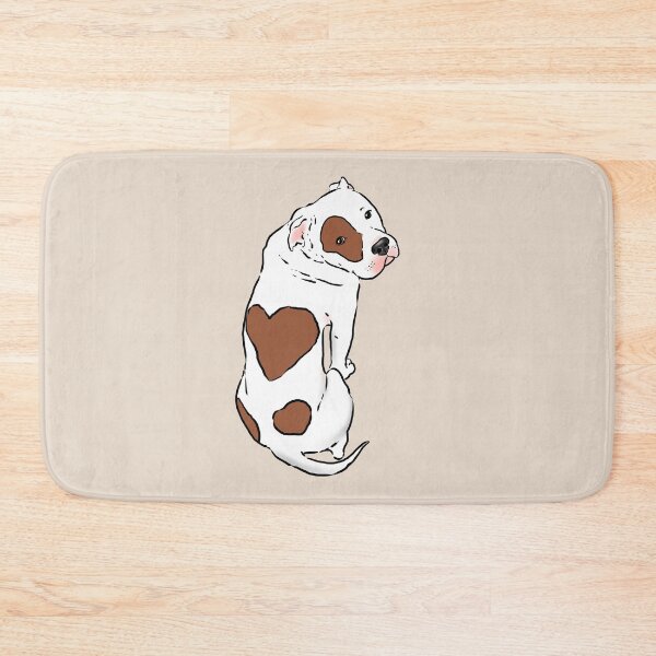 Item preview, Cute Pit Bull with Heart Spot-Brown and White designed and sold by Furkid Studio.