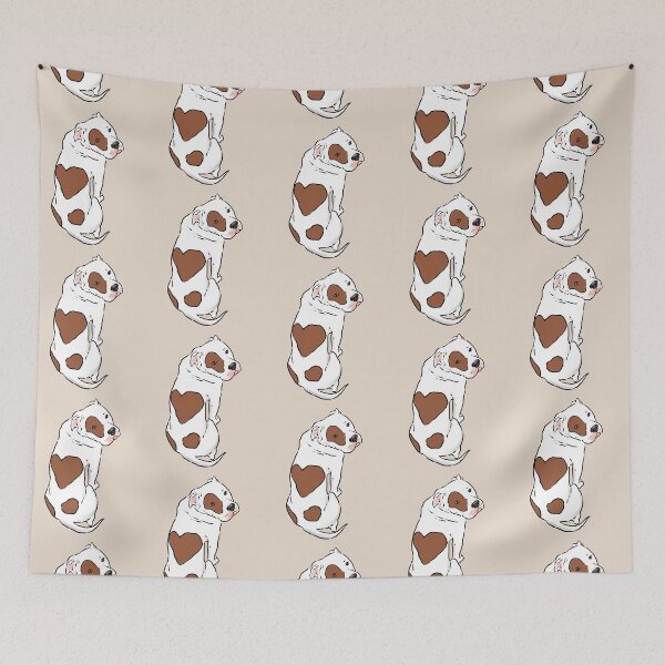 Item preview, Cute Pit Bull with Heart Spot-Brown and White designed and sold by Furkid Studio.