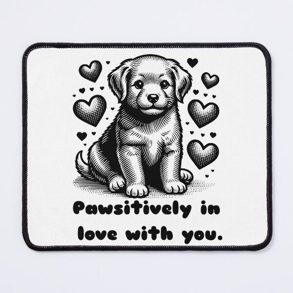 Item preview, Lovesick Puppy with Hearts - 'Pawsitively in Love with You' - Adorable and Romantic Design for all those who love dogs and love designed and sold by CastilloDesings.