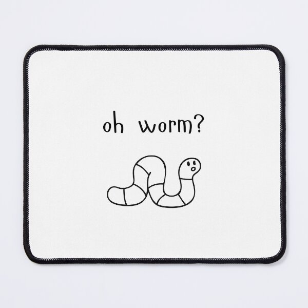 Item preview, oh worm? (black & white worm) designed and sold by tinks-ts.