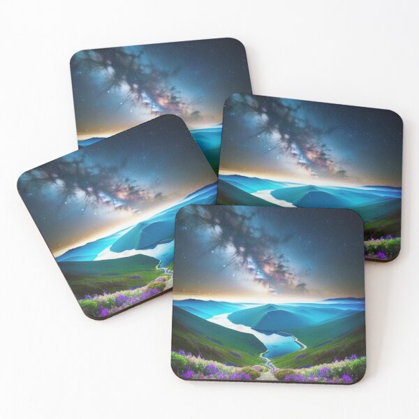 Item preview, Enchanting Night Sky: Milky Way Over Valley With River  designed and sold by EnchantedVista.