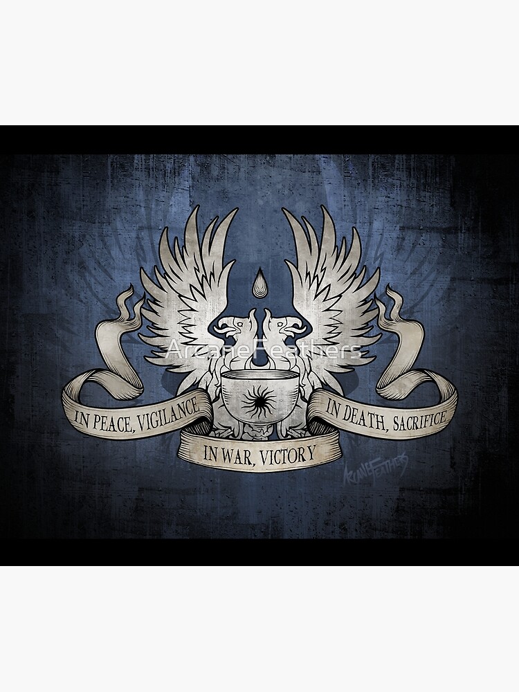 Thumbnail 6 of 6, Throw Blanket, Dragon Age: Grey Warden Motto designed and sold by ArcaneFeathers.