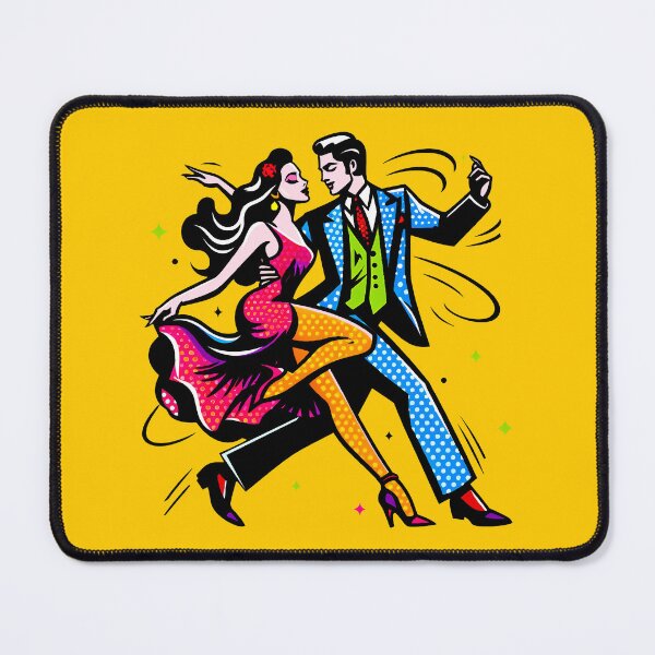 Item preview, Elegant dancing couple in pop art color illustration designed and sold by AD-Digital-Art.