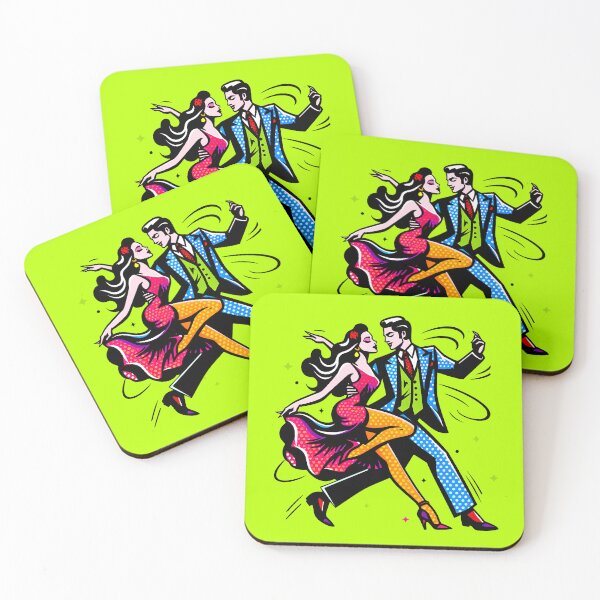 Item preview, Elegant dancing couple in pop art color illustration designed and sold by AD-Digital-Art.