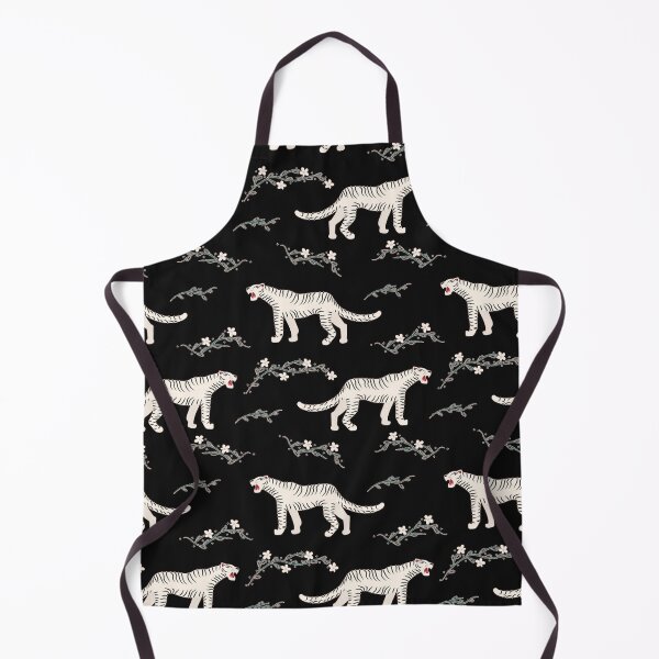 Item preview, White tigers and flowers pattern designed and sold by Corinne Alexa Jackson.