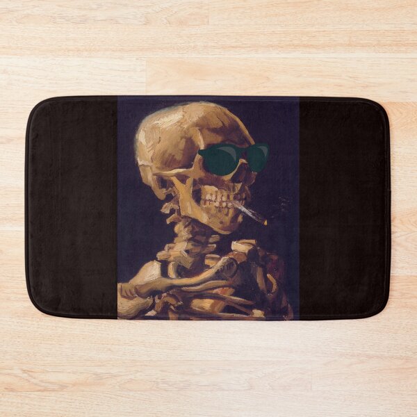 Item preview, Funny Skull Smoking With Sunglasses Parody Gift Van Gogh Design With Skull With A Burning Cigarette With Sunglasses Art designed and sold by Classic Visions Gallery.