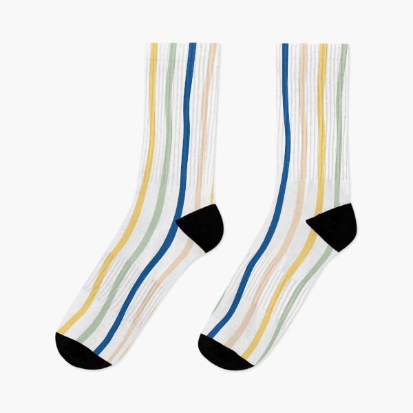 Item preview, Fresh Sporty White Blue Yellow Green and Peach Stripe  designed and sold by Sharon Schwalbe.