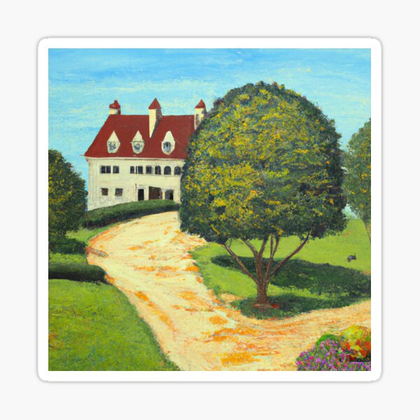 Historic House with Verdant Garden Sticker