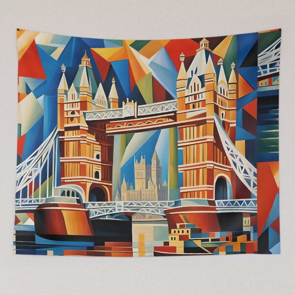 Item preview, Cubism. London Tower Bridge  with the river Thames designed and sold by Coolparrotgirl.