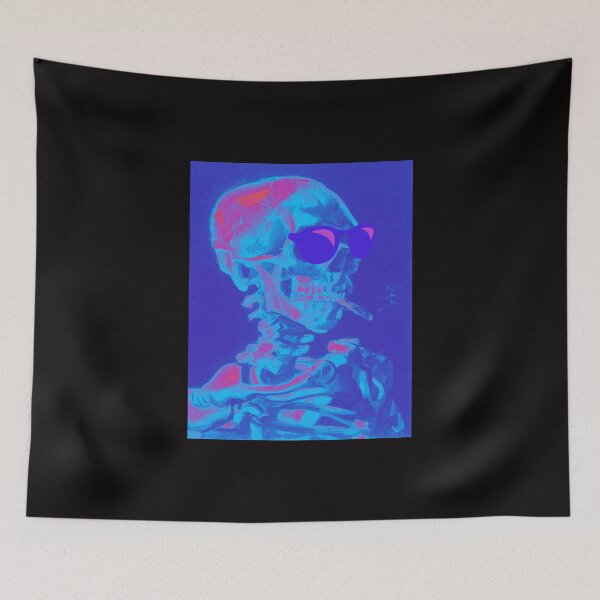 Item preview, Funny Skull Smoking With Sunglasses Parody Gift Van Gogh Design With Skull With A Burning Cigarette With Sunglasses And Thermal Vision Art designed and sold by Classic Visions Gallery.