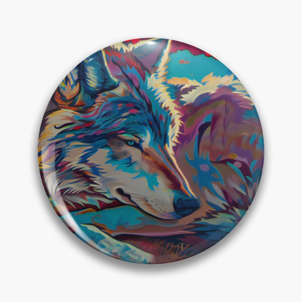 Item preview, Colorful Wolf: Trippy Psychedelic Picture, Retro Vintage designed and sold by Fantasy Masterpiece.