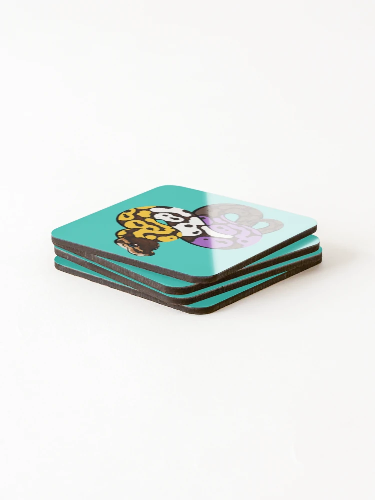 Thumbnail 4 of 5, Coasters (Set of 4), Ball Python Pride: Nonbinary designed and sold by catdoq.