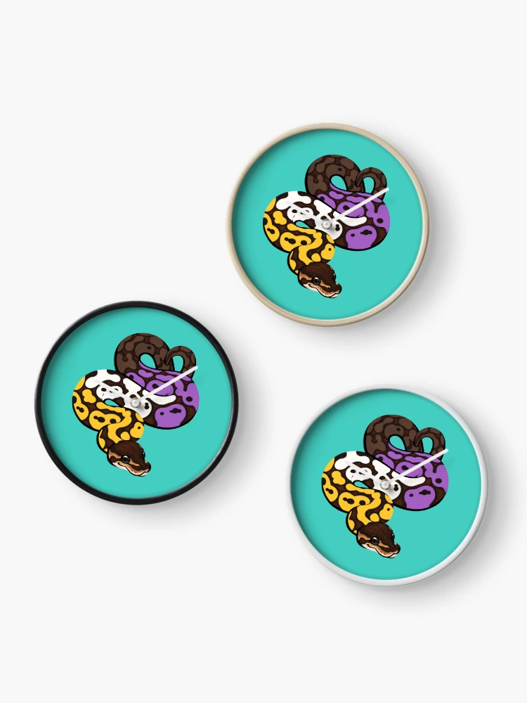 Thumbnail 3 of 4, Clock, Ball Python Pride: Nonbinary designed and sold by catdoq.
