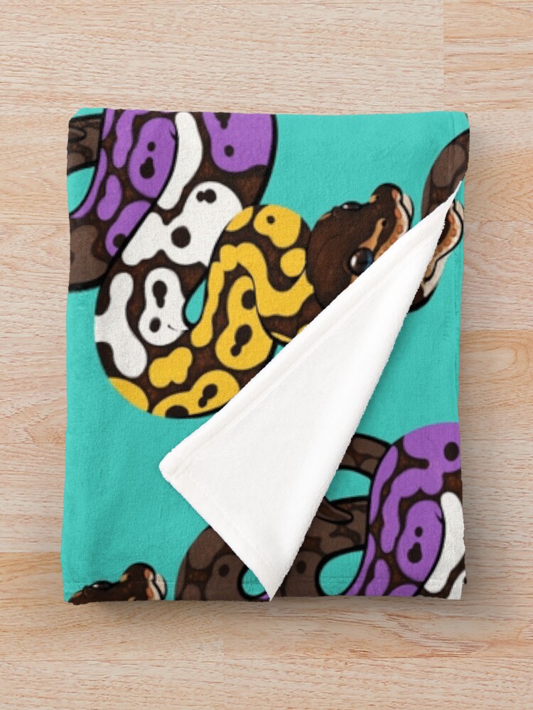 Thumbnail 3 of 6, Throw Blanket, Ball Python Pride: Nonbinary designed and sold by catdoq.