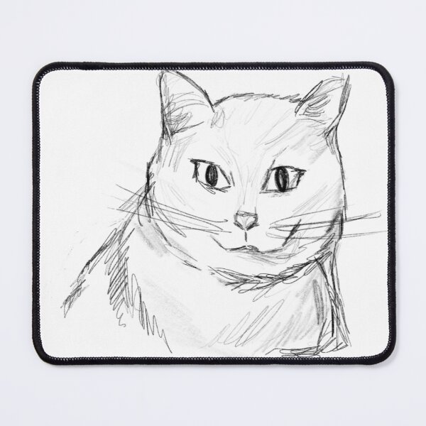 Item preview, Cat Sketch (black on white) designed and sold by emmabeemiller.
