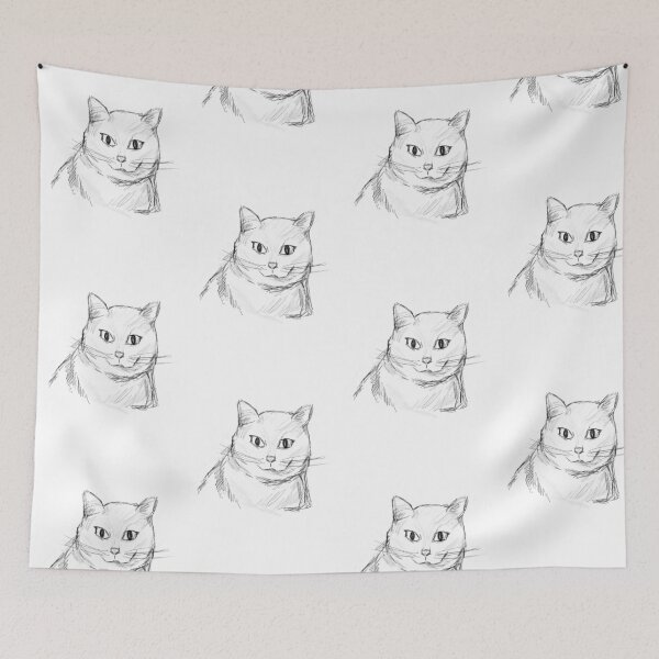 Item preview, Cat Sketch (black on white) designed and sold by emmabeemiller.