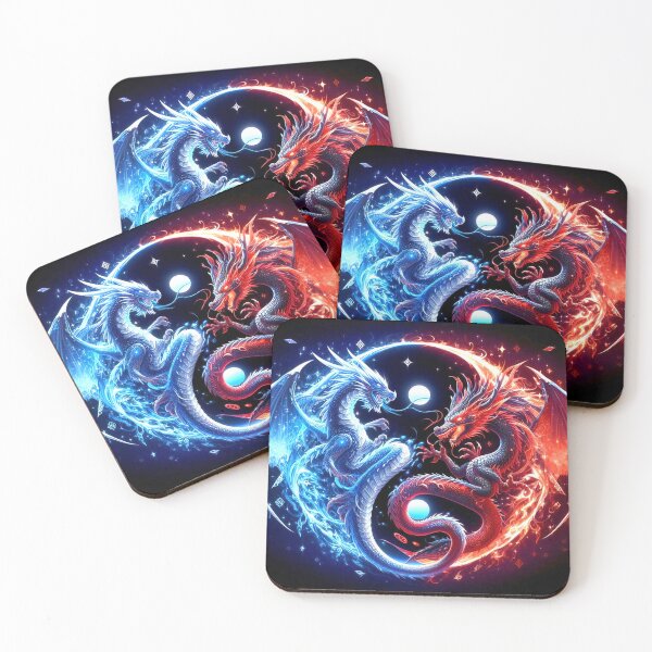 Item preview, Fire And Ice Dragon Ying and Yang designed and sold by zoeandtheb.