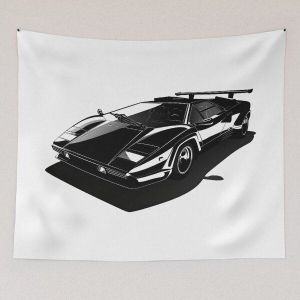Item preview, Lamborghini Countach 5000 illustration designed and sold by blackdogshop.