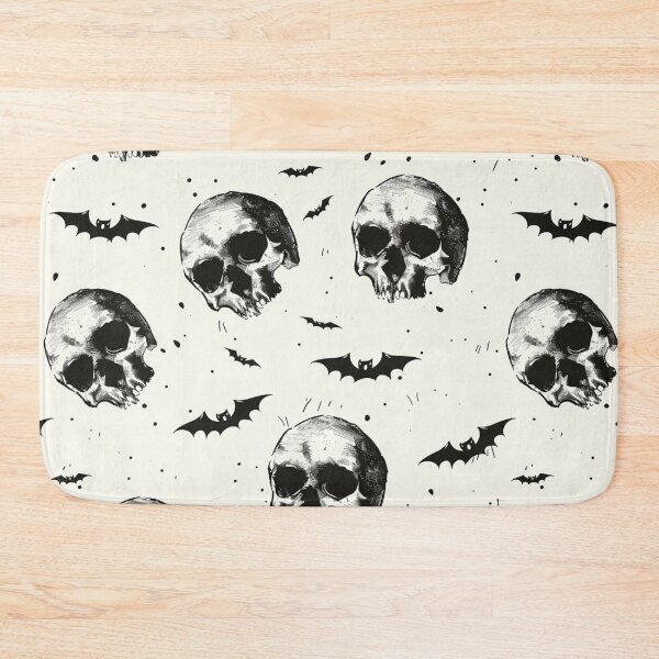 Item preview, Halloween Grunge Skuls and Bats Pattern on Cream Background Large designed and sold by AgathaZolastore.