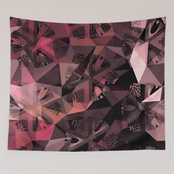 Item preview, Lavender Red Brown Abstract Geometric Triangle Polygon Seedpod Illustration designed and sold by Limolida.