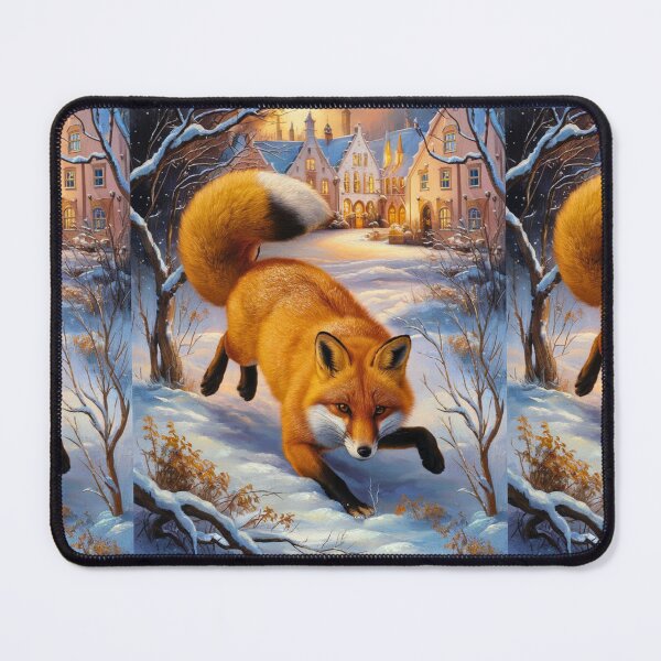 Item preview, Fox Portrait. Winter fox, snowy season, vintage fox, fox painting, Johannes Vermeer style designed and sold by FoxVibes.