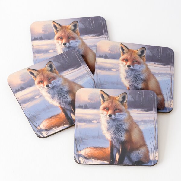 Item preview, Fox Portrait. Winter fox, snowy season, vintage fox, fox painting, Johannes Vermeer style designed and sold by FoxVibes.