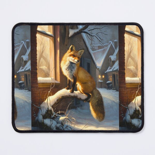 Item preview, Fox Portrait. Winter fox, snowy season, vintage fox, fox painting, Johannes Vermeer style designed and sold by FoxVibes.