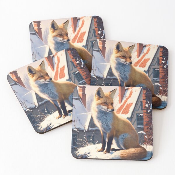 Item preview, Fox Portrait. Winter fox, snowy season, vintage fox, fox painting, Johannes Vermeer style designed and sold by FoxVibes.