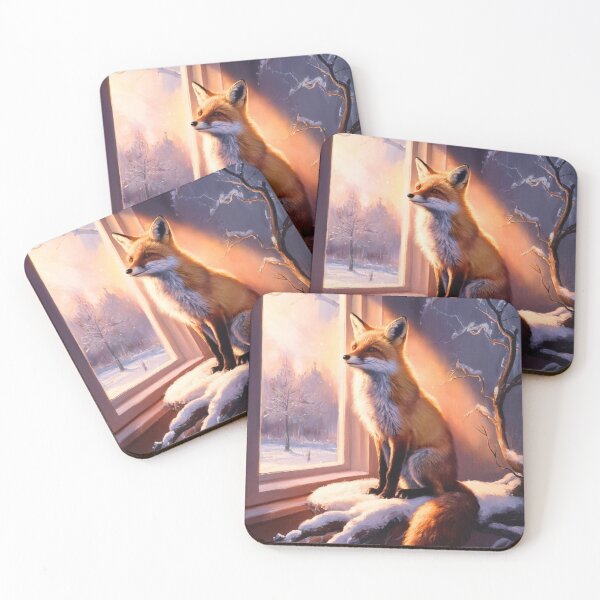 Item preview, Fox Portrait. Winter fox, snowy season, vintage fox, fox painting, Johannes Vermeer style designed and sold by FoxVibes.