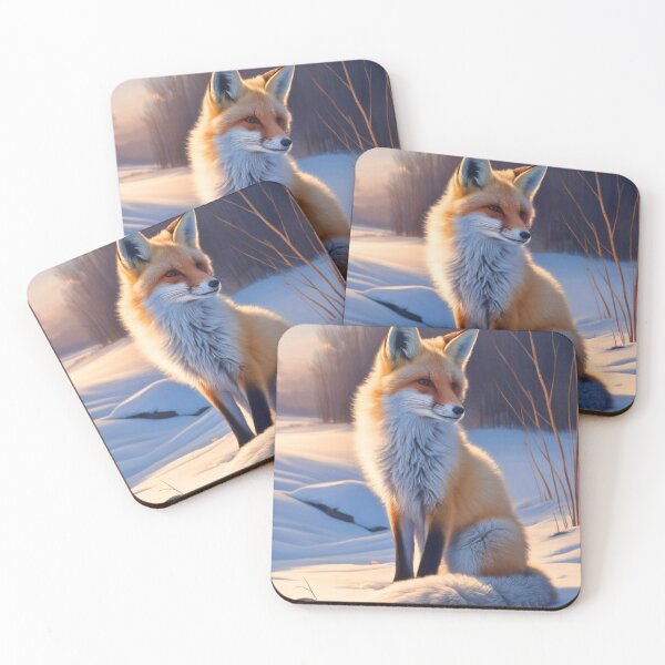 Item preview, Fox Portrait. Winter fox, snowy season, vintage fox, fox painting, Johannes Vermeer style designed and sold by FoxVibes.