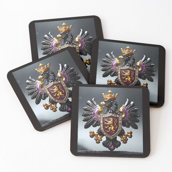 Item preview, Custom Classic Dark Lavender Diamond Crown Eagle Griffin Shield designed and sold by Way Way Cool.