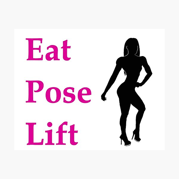 Item preview, Eat, Pose, Lift - Bikini (pink lettering) designed and sold by Maisys.