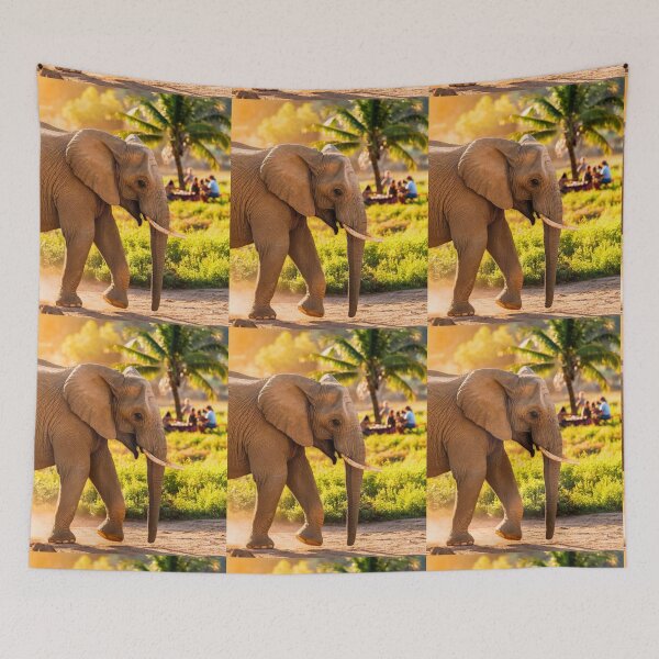 Item preview, Elephant Portrait. Elephant photo, vibrant elephant, vintage elephant, summer season designed and sold by ElephantVibes.