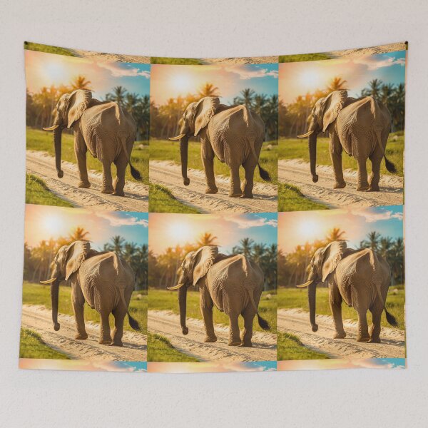 Item preview, Elephant Portrait. Elephant photo, vibrant elephant, vintage elephant, summer season designed and sold by ElephantVibes.